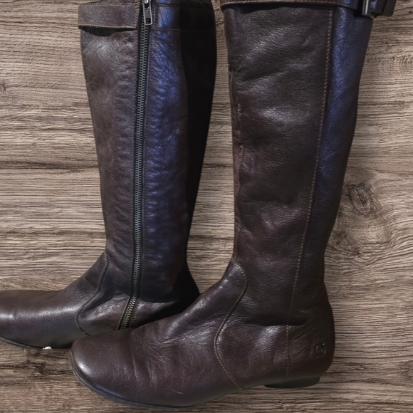 Tall Leather Zipper Boots Womens 9.5 - Picture 3 of 10